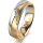 Ring 18 Karat Gelbgold/950 Platin 5.5 mm sandmatt 5 Brillanten G vs Gesamt 0,045ct