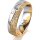 Ring 18 Karat Gelbgold/950 Platin 5.5 mm kristallmatt 5 Brillanten G vs Gesamt 0,065ct