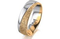 Ring 18 Karat Gelbgold/950 Platin 6.0 mm kristallmatt