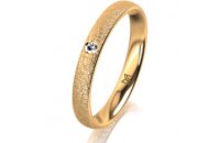 Ring 14 Karat Gelbgold 3.0 mm kreismatt 1 Brillant G vs...