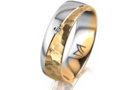 Ring 18 Karat Gelbgold/950 Platin 6.0 mm diamantmatt 1...
