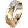 Ring 18 Karat Gelbgold/950 Platin 6.0 mm längsmatt 1 Brillant G vs 0,050ct