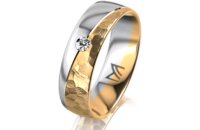 Ring 18 Karat Gelbgold/950 Platin 6.0 mm diamantmatt 1...