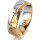 Ring 18 Karat Gelbgold/950 Platin 6.0 mm diamantmatt 1 Brillant G vs 0,050ct