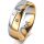 Ring 18 Karat Gelbgold/950 Platin 6.0 mm poliert 3 Brillanten G vs Gesamt 0,060ct