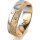 Ring 18 Karat Gelbgold/950 Platin 6.0 mm kristallmatt 3 Brillanten G vs Gesamt 0,060ct
