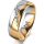 Ring 18 Karat Gelbgold/950 Platin 6.0 mm poliert 5 Brillanten G vs Gesamt 0,065ct