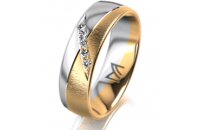 Ring 18 Karat Gelbgold/950 Platin 6.0 mm sandmatt 5...