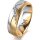 Ring 18 Karat Gelbgold/950 Platin 6.0 mm sandmatt 5 Brillanten G vs Gesamt 0,065ct