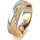Ring 18 Karat Gelbgold/950 Platin 6.0 mm kreismatt 5 Brillanten G vs Gesamt 0,065ct