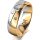 Ring 18 Karat Gelbgold/950 Platin 6.0 mm poliert 5 Brillanten G vs Gesamt 0,080ct