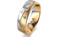 Ring 18 Karat Gelbgold/950 Platin 6.0 mm sandmatt 5...