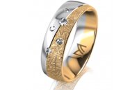 Ring 18 Karat Gelbgold/950 Platin 6.0 mm kristallmatt 5...