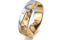 Ring 18 Karat Gelbgold/950 Platin 6.0 mm diamantmatt 5...