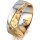 Ring 18 Karat Gelbgold/950 Platin 7.0 mm diamantmatt