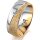 Ring 18 Karat Gelbgold/950 Platin 7.0 mm kristallmatt 1 Brillant G vs 0,025ct
