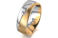 Ring 18 Karat Gelbgold/950 Platin 7.0 mm sandmatt 1...