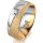 Ring 18 Karat Gelbgold/950 Platin 7.0 mm kreismatt 1 Brillant G vs 0,050ct