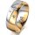 Ring 18 Karat Gelbgold/950 Platin 7.0 mm poliert 3 Brillanten G vs Gesamt 0,070ct