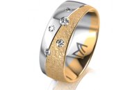 Ring 18 Karat Gelbgold/950 Platin 7.0 mm kreismatt 5...