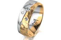 Ring 18 Karat Gelbgold/950 Platin 7.0 mm diamantmatt 5...