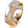 Ring 18 Karat Gelbgold/950 Platin 7.0 mm kreismatt 6 Brillanten G vs Gesamt 0,080ct