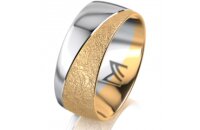 Ring 18 Karat Gelbgold/950 Platin 8.0 mm kreismatt