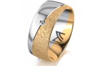 Ring 18 Karat Gelbgold/950 Platin 8.0 mm kreismatt 1...