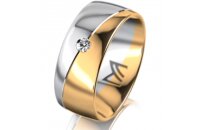 Ring 18 Karat Gelbgold/950 Platin 8.0 mm poliert 1...