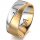 Ring 18 Karat Gelbgold/950 Platin 8.0 mm sandmatt 1 Brillant G vs 0,050ct
