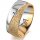 Ring 18 Karat Gelbgold/950 Platin 8.0 mm kristallmatt 1 Brillant G vs 0,050ct