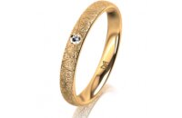 Ring 18 Karat Gelbgold 3.0 mm kristallmatt 1 Brillant G...