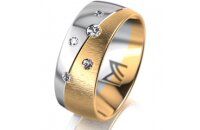 Ring 18 Karat Gelbgold/950 Platin 8.0 mm sandmatt 5...