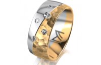Ring 18 Karat Gelbgold/950 Platin 8.0 mm diamantmatt 5...