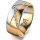 Ring 18 Karat Gelbgold/950 Platin 8.0 mm poliert 7 Brillanten G vs Gesamt 0,095ct