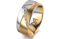 Ring 18 Karat Gelbgold/950 Platin 8.0 mm l&auml;ngsmatt 7...