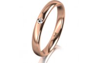 Ring 14 Karat Rotgold 3.0 mm poliert 1 Brillant G vs 0,025ct
