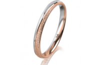 Ring 18 Karat Rotgold/950 Platin 2.5 mm kreismatt