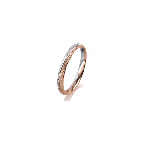 Ring 18 Karat Rotgold/950 Platin 2.5 mm kristallmatt