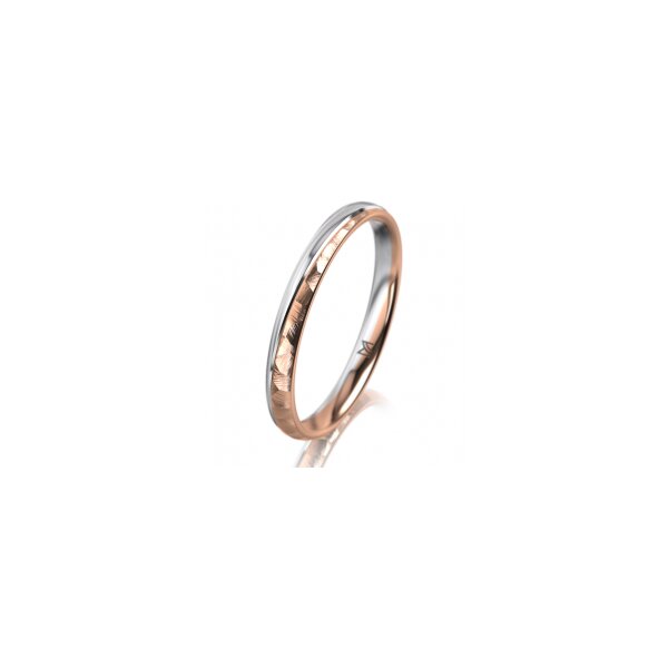Ring 18 Karat Rotgold/950 Platin 2.5 mm diamantmatt