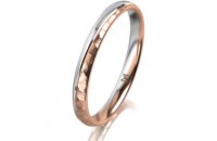 Ring 18 Karat Rotgold/950 Platin 2.5 mm diamantmatt