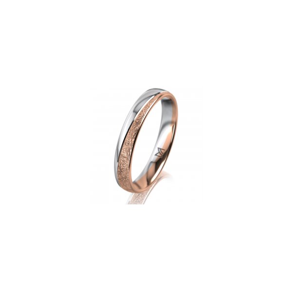 Ring 18 Karat Rotgold/950 Platin 3.5 mm kristallmatt