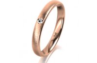 Ring 14 Karat Rotgold 3.0 mm sandmatt 1 Brillant G vs...