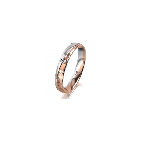 Ring 18 Karat Rotgold/950 Platin 3.5 mm diamantmatt 1 Brillant G vs 0,025ct