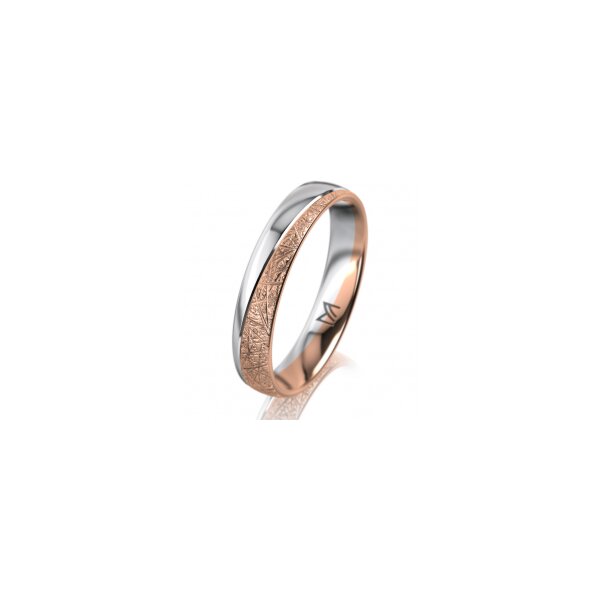 Ring 18 Karat Rotgold/950 Platin 4.0 mm kristallmatt