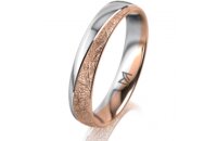 Ring 18 Karat Rotgold/950 Platin 4.0 mm kristallmatt