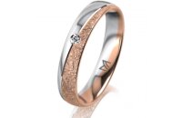 Ring 18 Karat Rotgold/950 Platin 4.0 mm kristallmatt 1...