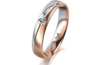 Ring 18 Karat Rotgold/950 Platin 4.0 mm l&auml;ngsmatt 1...
