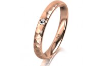 Ring 14 Karat Rotgold 3.0 mm diamantmatt 1 Brillant G vs...