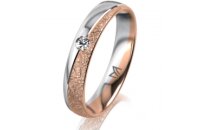 Ring 18 Karat Rotgold/950 Platin 4.0 mm kristallmatt 1...